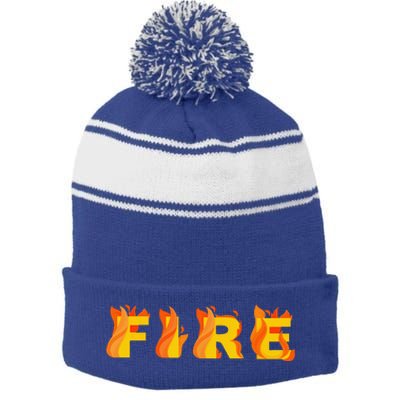 FIRE Couple Matching DIY Last Minute Halloween Party Costume Stripe Pom Pom Beanie