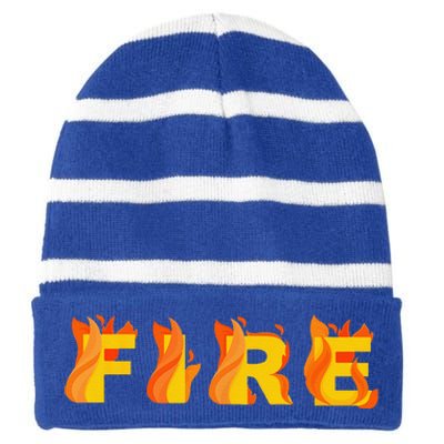 FIRE Couple Matching DIY Last Minute Halloween Party Costume Striped Beanie with Solid Band