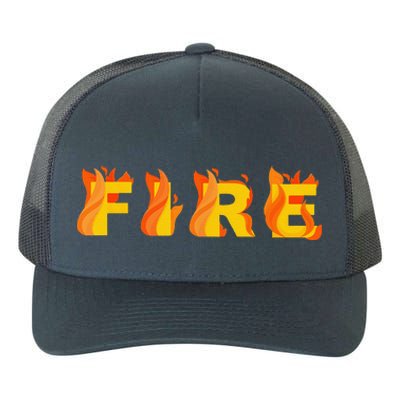 FIRE Couple Matching DIY Last Minute Halloween Party Costume Yupoong Adult 5-Panel Trucker Hat