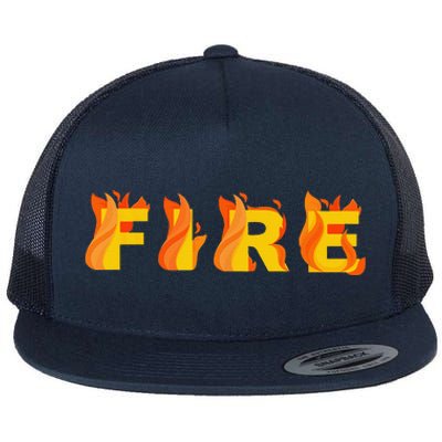 FIRE Couple Matching DIY Last Minute Halloween Party Costume Flat Bill Trucker Hat