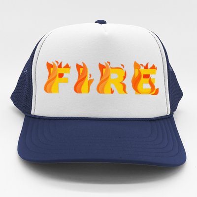 FIRE Couple Matching DIY Last Minute Halloween Party Costume Trucker Hat