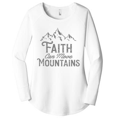 Faith Can Move Mountains Bible Verse Religious Women's Perfect Tri Tunic Long Sleeve Shirt