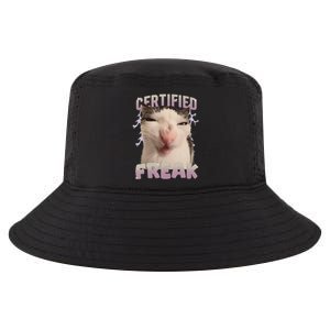 Funny Cat Meme Certified Freak Eat Cement Cursed Cat Cool Comfort Performance Bucket Hat