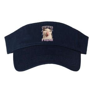 Funny Cat Meme Certified Freak Eat Cement Cursed Cat Valucap Bio-Washed Visor