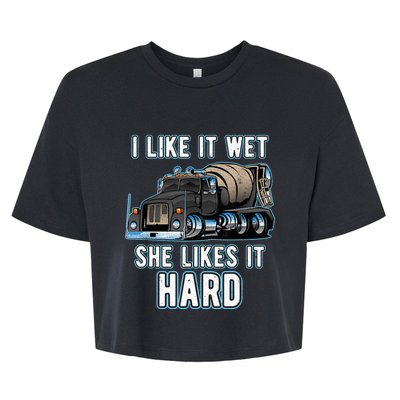 Funny Concrete Mixer - Cement Mixer Truck Driver Present Bella+Canvas Jersey Crop Tee