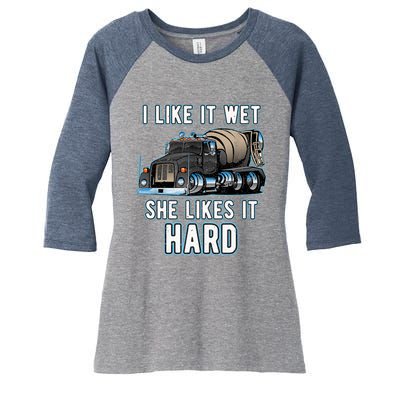 Funny Concrete Mixer - Cement Mixer Truck Driver Present Women's Tri-Blend 3/4-Sleeve Raglan Shirt