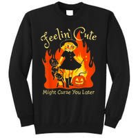 Feeling Cute Might Curse You Later Cute Witch Tall Sweatshirt