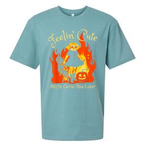 Feeling Cute Might Curse You Later Cute Witch Sueded Cloud Jersey T-Shirt