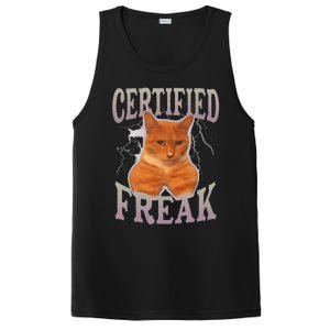 Funny Cat Meme Certified Freak Eat Cement Cursed Cat PosiCharge Competitor Tank