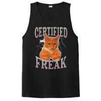 Funny Cat Meme Certified Freak Eat Cement Cursed Cat PosiCharge Competitor Tank