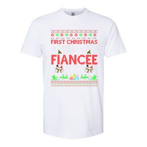 First Christmas Married To My Super Hot Fiancee Ugly Sweater Cute Gift Softstyle CVC T-Shirt