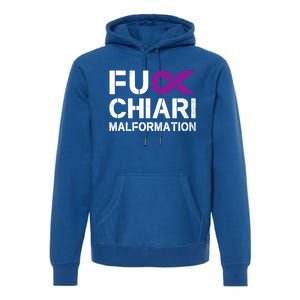 Fuck Chiari Malformation Awareness Purple Ribbon Warrior Gift Premium Hoodie