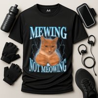 Funny Cat Meme Mewing Looksmax Meowing Cat Trend Cooling Performance Crew T-Shirt