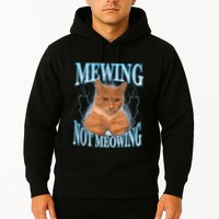 Funny Cat Meme Mewing Looksmax Meowing Cat Trend Hoodie