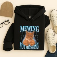 Funny Cat Meme Mewing Looksmax Meowing Cat Trend Hoodie