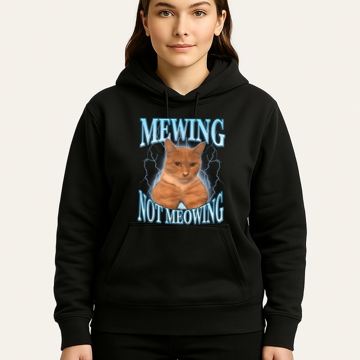 Funny Cat Meme Mewing Looksmax Meowing Cat Trend Hoodie