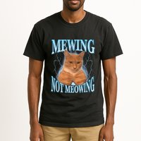 Funny Cat Meme Mewing Looksmax Meowing Cat Trend Tall T-Shirt