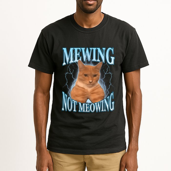 Funny Cat Meme Mewing Looksmax Meowing Cat Trend Tall T-Shirt