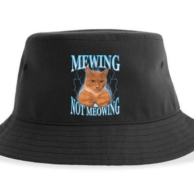 Funny Cat Meme Mewing Looksmax Meowing Cat Trend Sustainable Bucket Hat