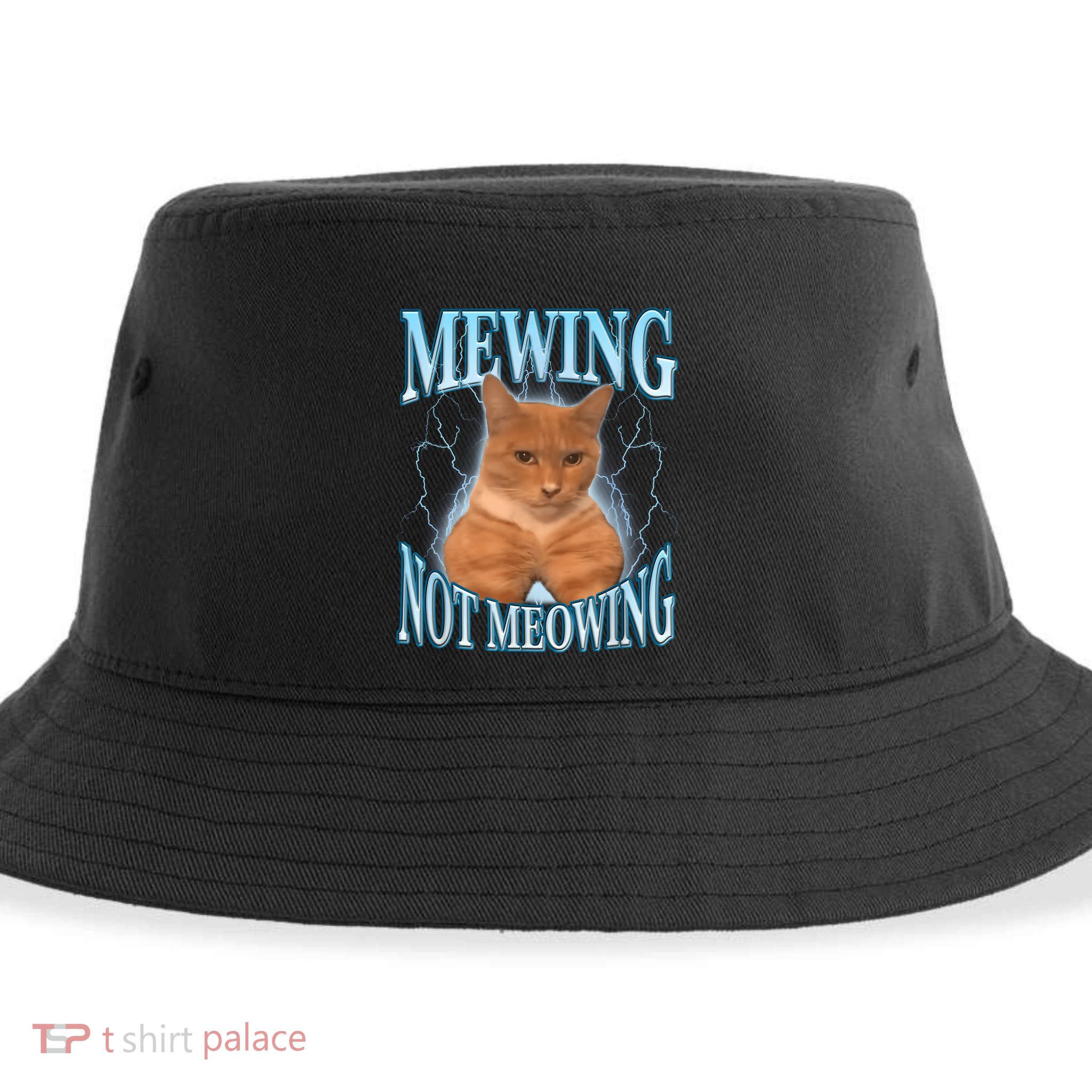 Funny Cat Meme Mewing Looksmax Meowing Cat Trend Sustainable Bucket Hat