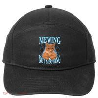 Funny Cat Meme Mewing Looksmax Meowing Cat Trend 7-Panel Snapback Hat