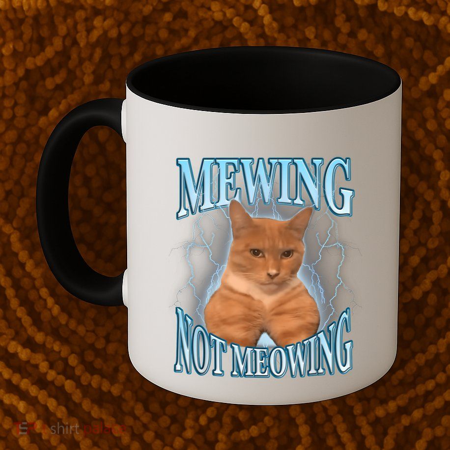 Funny Cat Meme Mewing Looksmax Meowing Cat Trend Mug