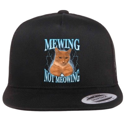 Funny Cat Meme Mewing Looksmax Meowing Cat Trend Flatbill Hat