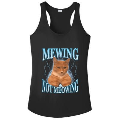 Funny Cat Meme Mewing Looksmax Meowing Cat Trend Ladies PosiCharge Competitor Racerback Tank