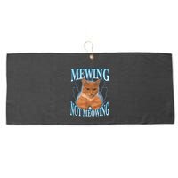 Funny Cat Meme Mewing Looksmax Meowing Cat Trend Large Microfiber Waffle Golf Towel