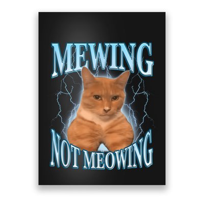 Funny Cat Meme Mewing Looksmax Meowing Cat Trend Poster
