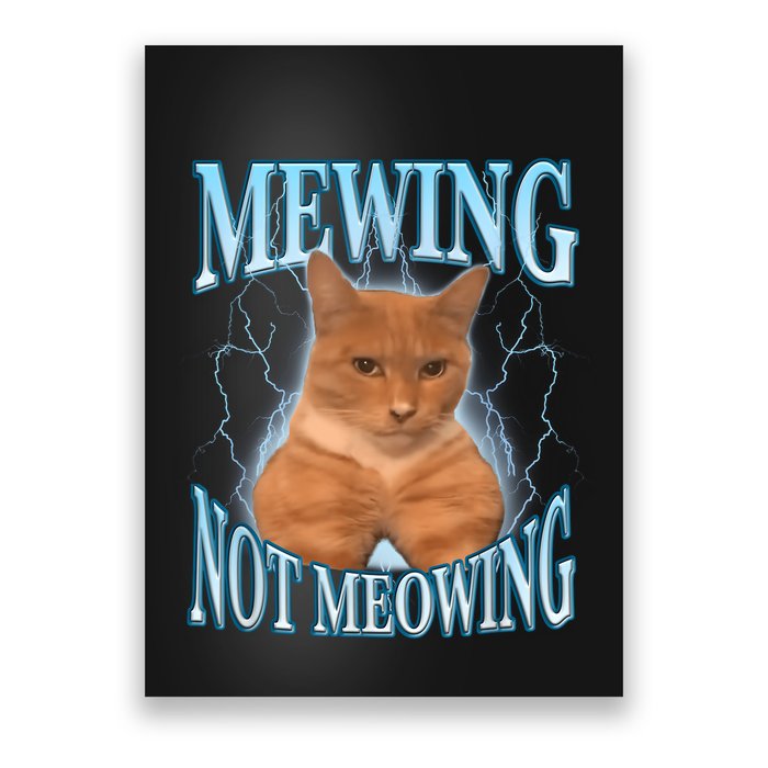 Funny Cat Meme Mewing Looksmax Meowing Cat Trend Poster