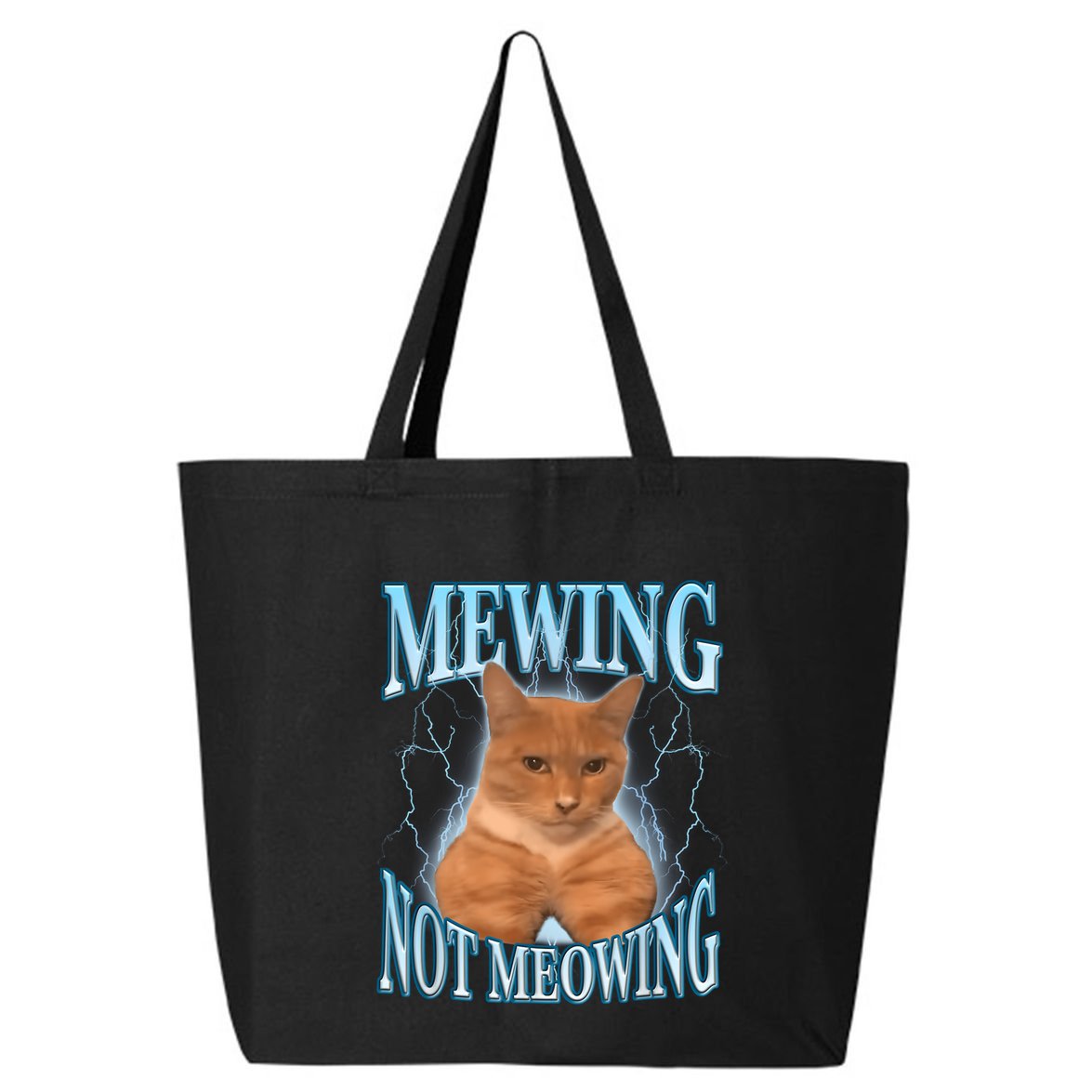 Funny Cat Meme Mewing Looksmax Meowing Cat Trend 25L Jumbo Tote