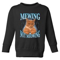 Funny Cat Meme Mewing Looksmax Meowing Cat Trend Toddler Sweatshirt