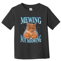 Funny Cat Meme Mewing Looksmax Meowing Cat Trend Toddler T-Shirt