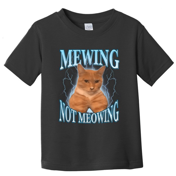 Funny Cat Meme Mewing Looksmax Meowing Cat Trend Toddler T-Shirt