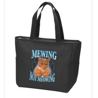 Funny Cat Meme Mewing Looksmax Meowing Cat Trend Zip Tote Bag