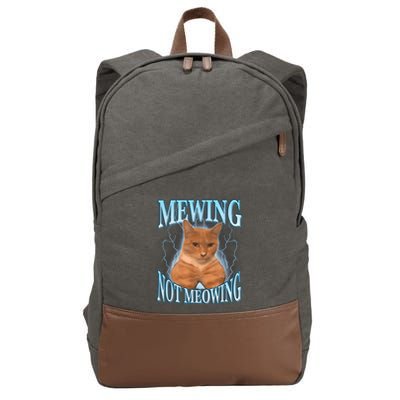 Funny Cat Meme Mewing Looksmax Meowing Cat Trend Cotton Canvas Backpack