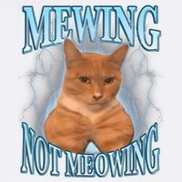 Funny Cat Meme Mewing Looksmax Meowing Cat Trend Garment-Dyed Sweatshirt