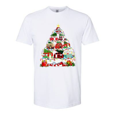 Funny Camping Merry Christmas Tree Camper Snow Rv Lights Meaningful Gift Softstyle® CVC T-Shirt