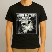 Funny Cat Meme When Bae Tells Me No T-Shirt