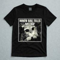 Funny Cat Meme When Bae Tells Me No T-Shirt