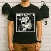 Funny Cat Meme When Bae Tells Me No T-Shirt