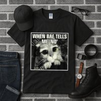 Funny Cat Meme When Bae Tells Me No Tall T-Shirt