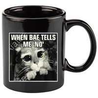 Funny Cat Meme When Bae Tells Me No 11oz C Handle Ceramic Mug