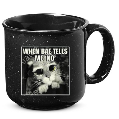Funny Cat Meme When Bae Tells Me No 15oz Campfire Ceramic Mug