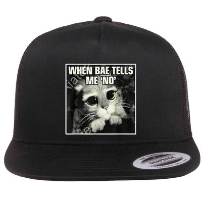 Funny Cat Meme When Bae Tells Me No Flatbill Hat