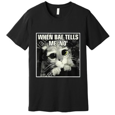 Funny Cat Meme When Bae Tells Me No Premium T-Shirt
