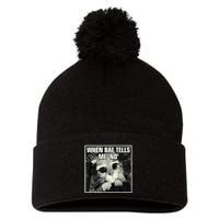 Funny Cat Meme When Bae Tells Me No Pom Pom 12in Knit Beanie