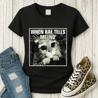 Funny Cat Meme When Bae Tells Me No Womens T-Shirt