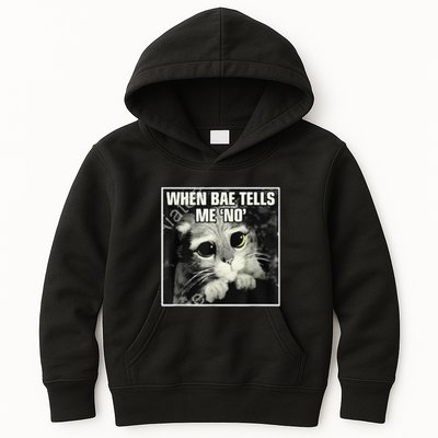 Funny Cat Meme When Bae Tells Me No Kids Hoodie
